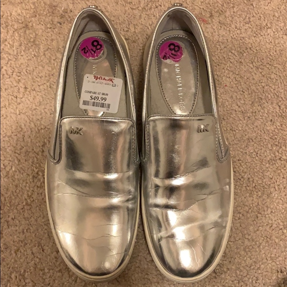 Michael Kors silver slip on sneaker 8.5